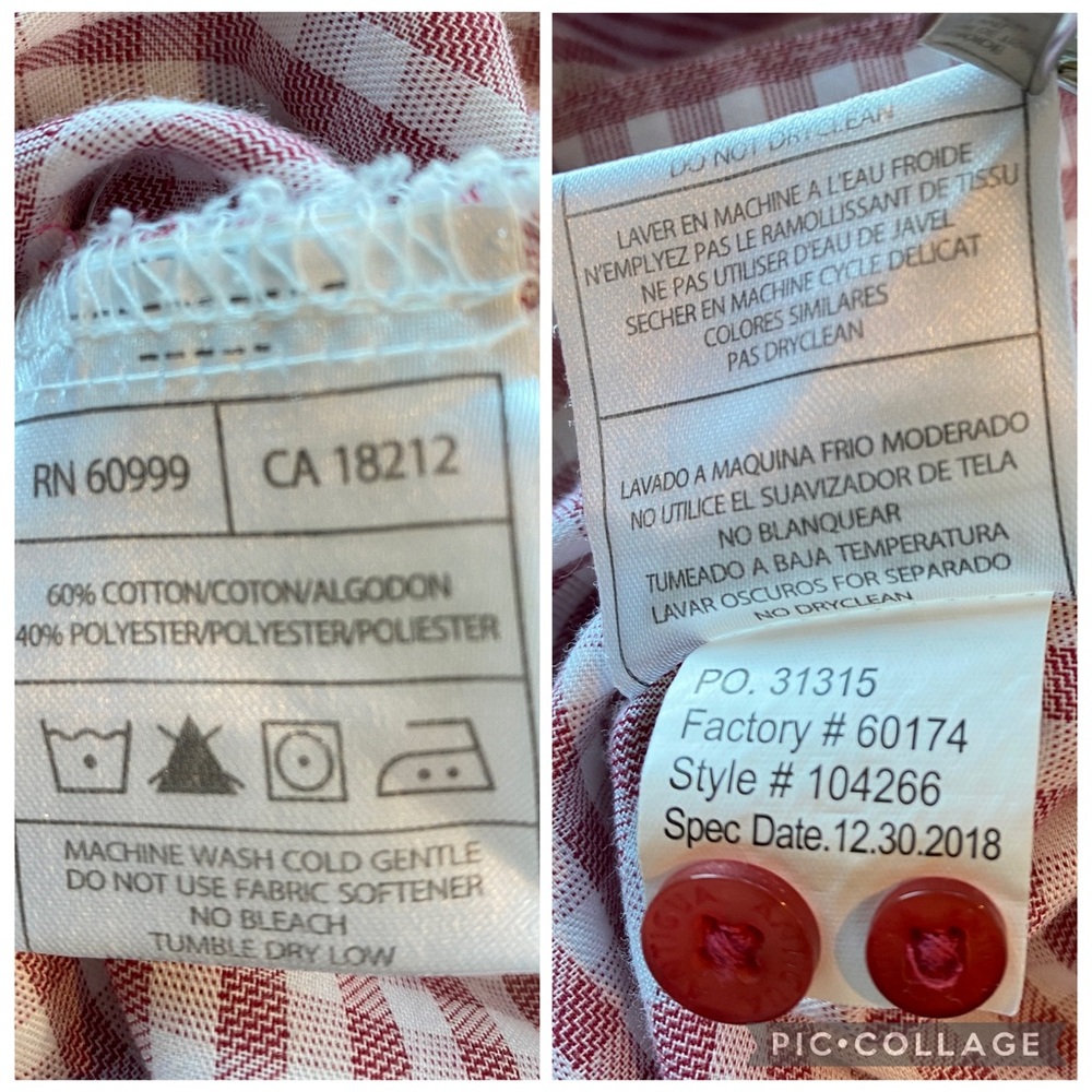 Antigua Red & White Checkered Button Down Shirt Alabama Crimson Tide size Medium - Picture 12 of 16